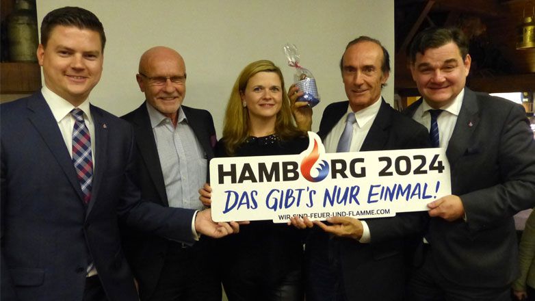 Andreas Lindenberg, Hans-Detlef Roock, Franziska Grunwaldt, Eberhard Gienger, Marcus Weinberg sind eindeutig »Feuer und Flamme für Hamburg«...