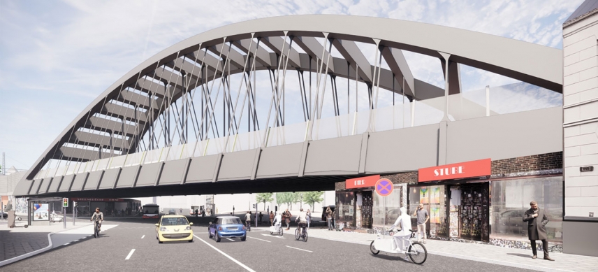 Visualisierung der künftigen Sternbrücke, so wie sie die Deutsche Bahn und der Hamburger Senat favorisieren