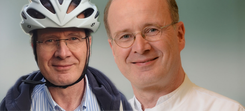 Prof. Dr. Uwe Kehler trägt auch beim Radfahren grundsätzlich einen Helm